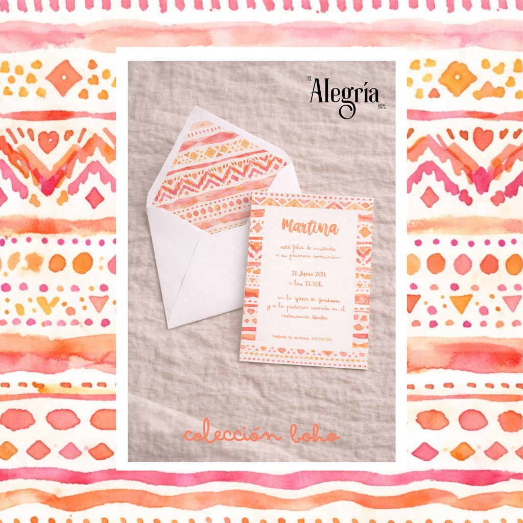 Invitación Primera Comunión Boho